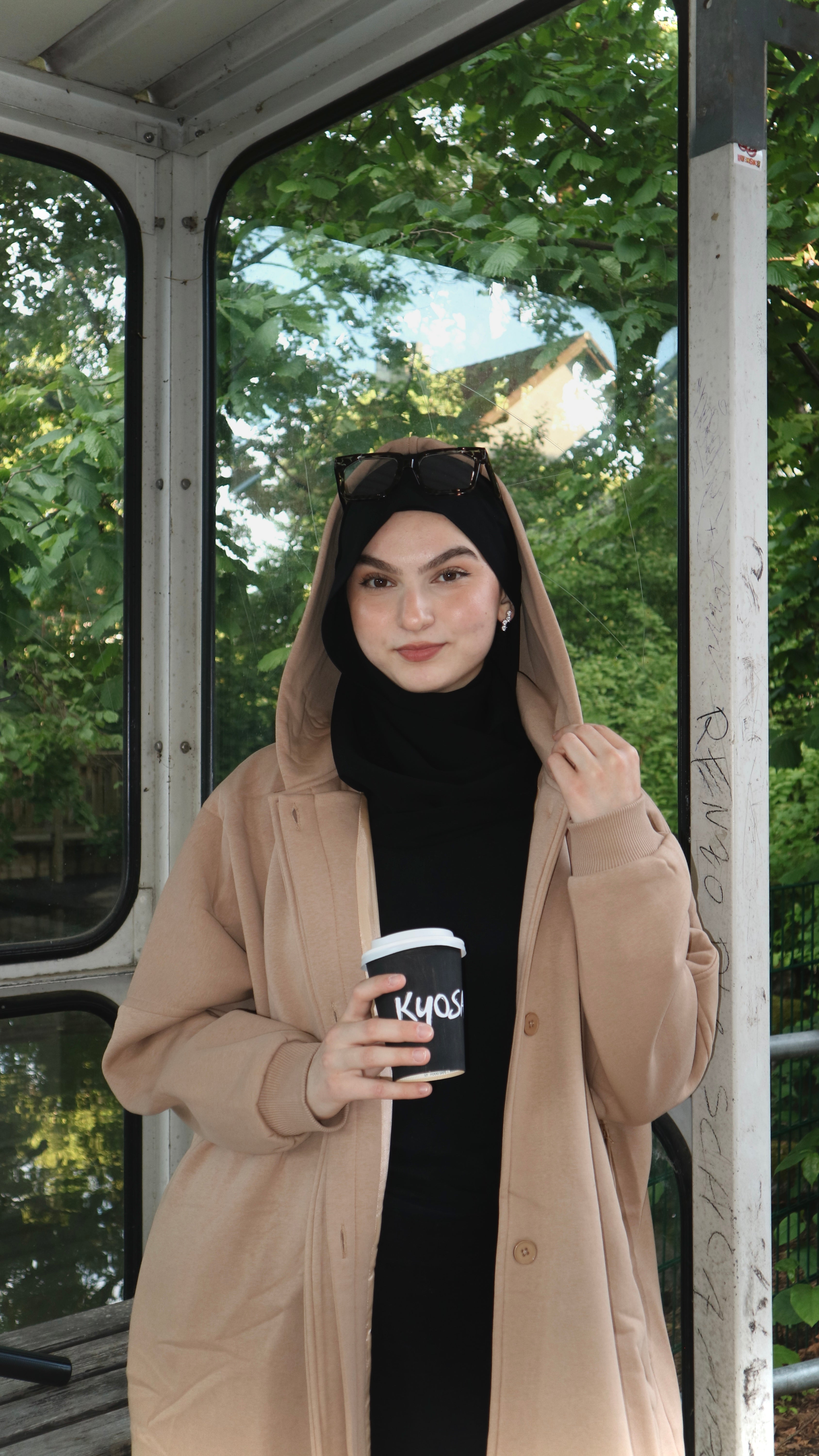 Hoodie Abaya Beige