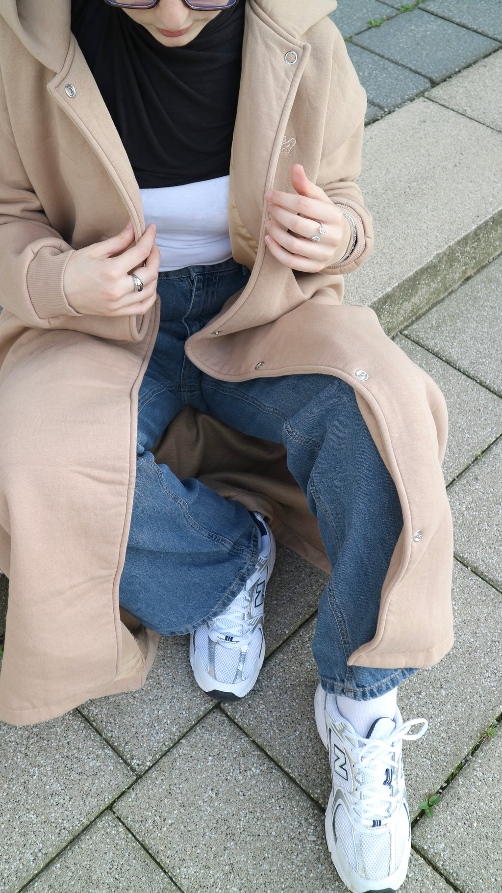 Hoodie Abaya Beige