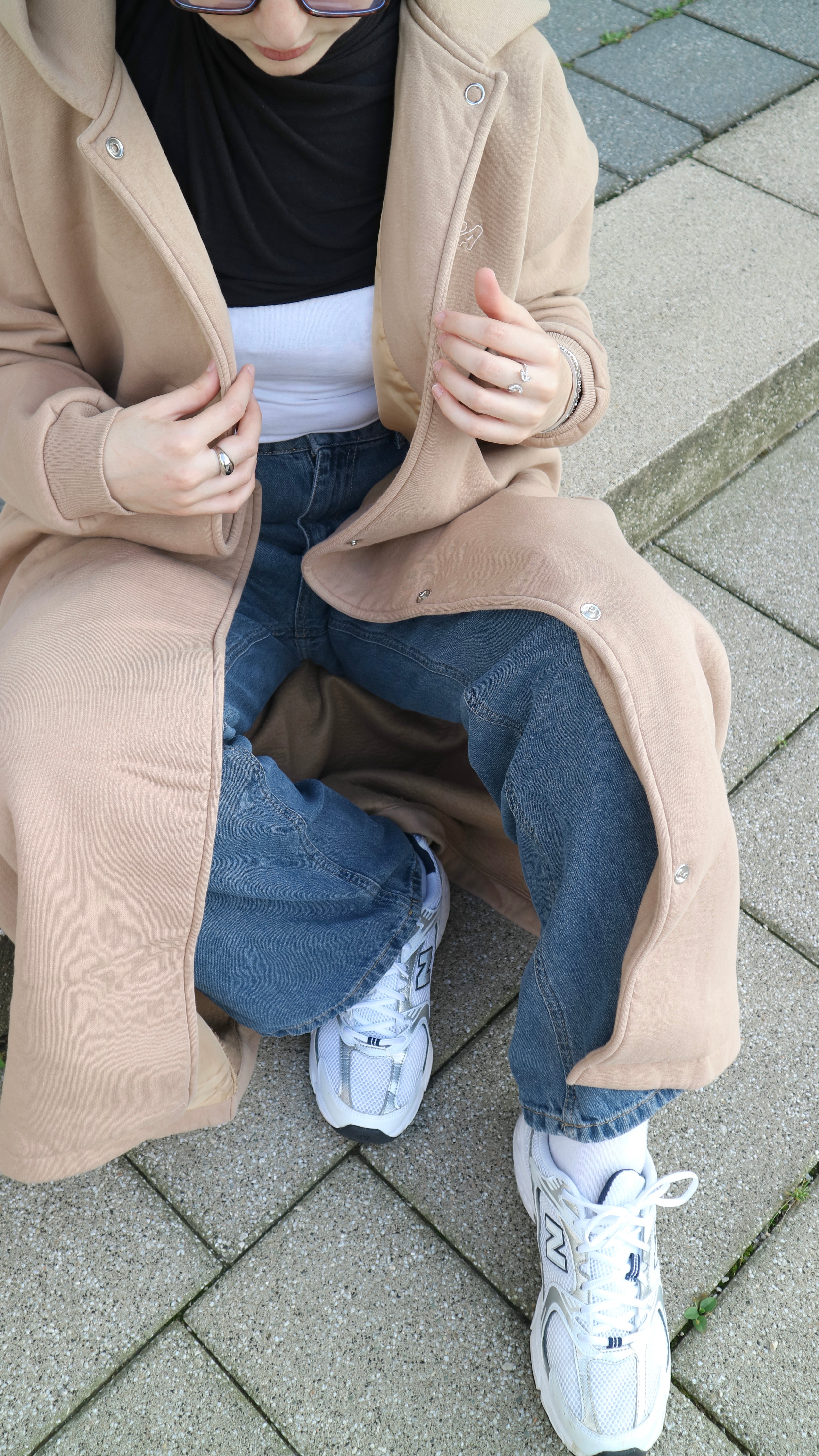 Hoodie Abaya Beige