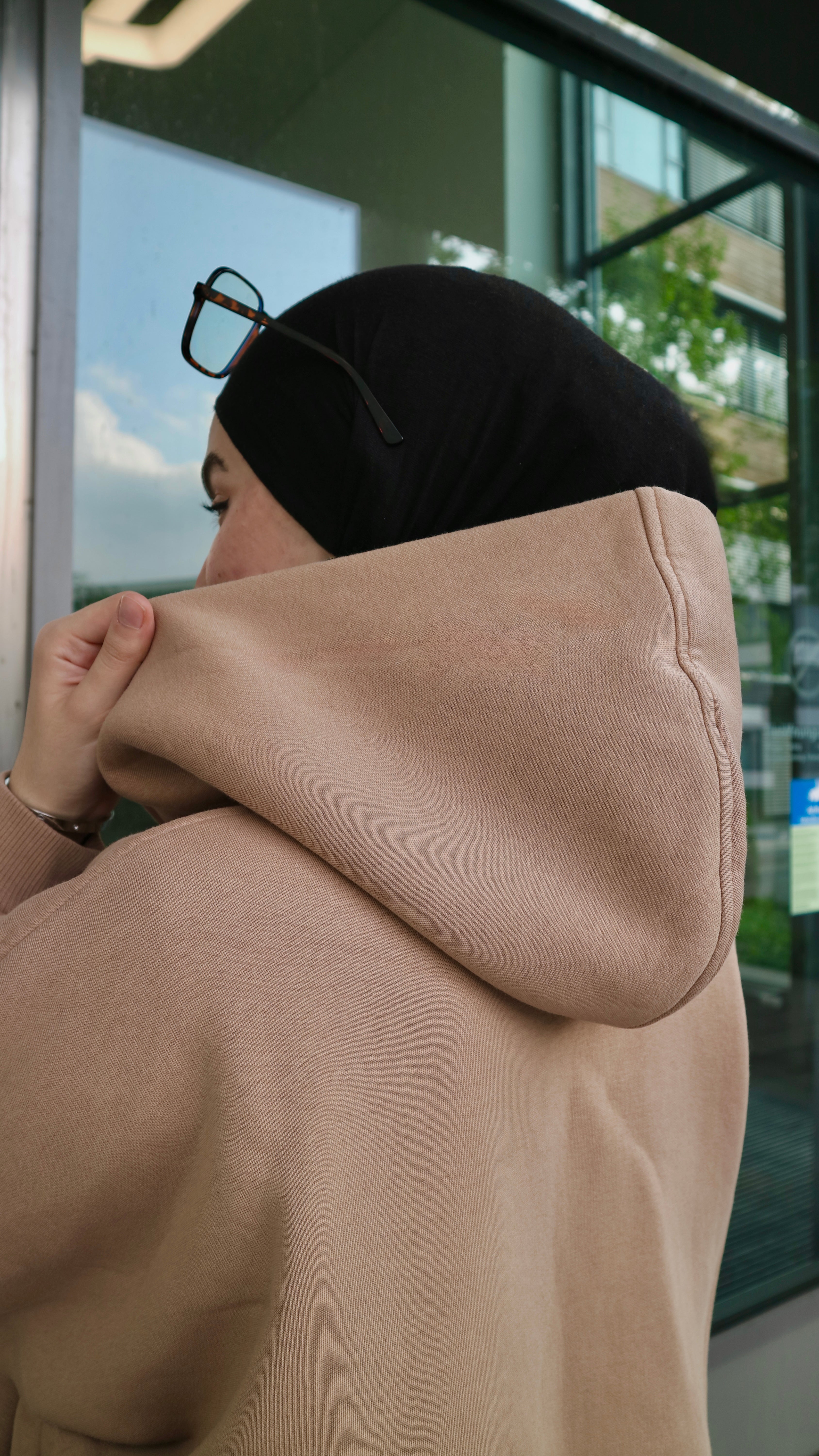 Hoodie Abaya Beige