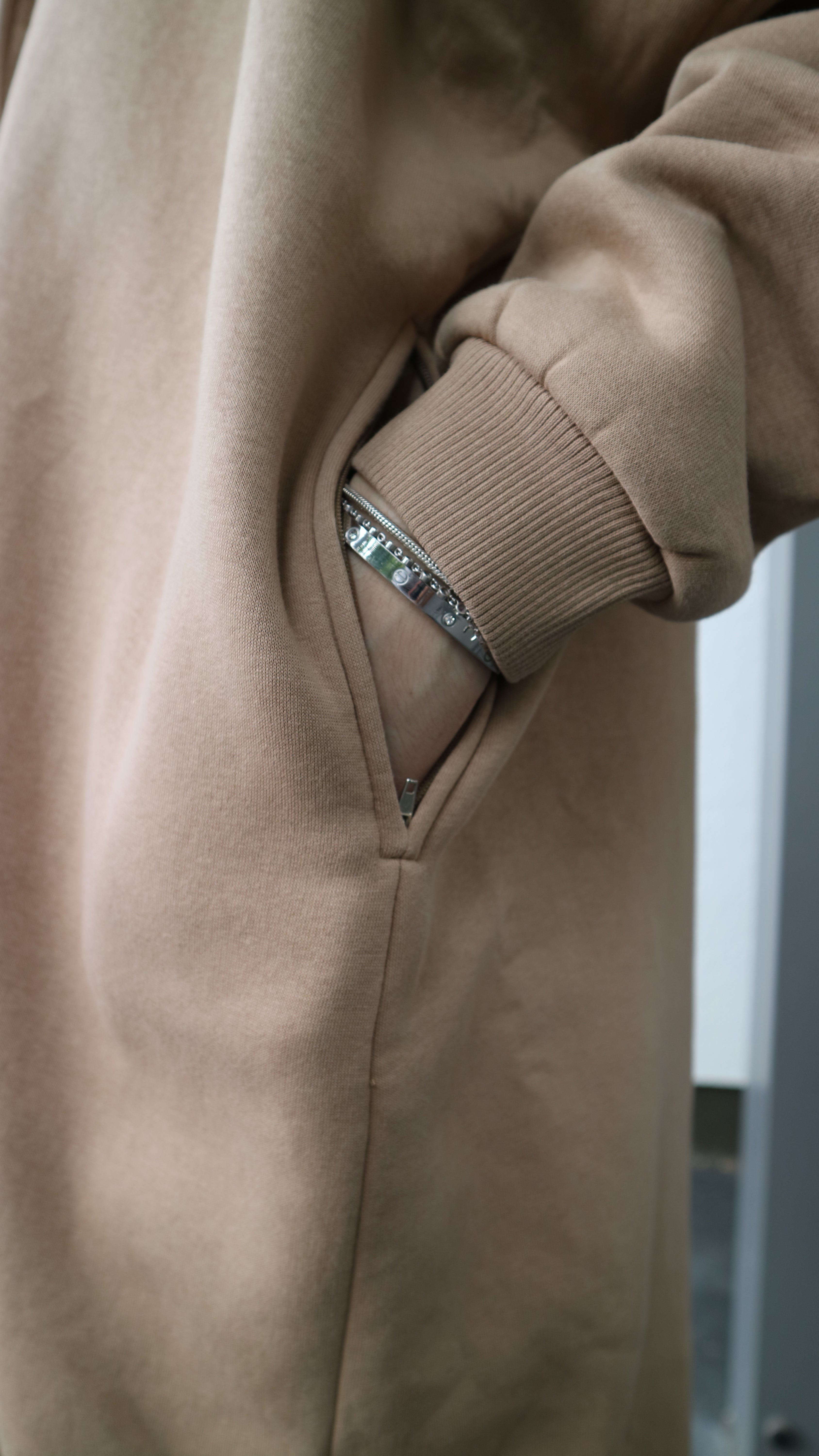 Hoodie Abaya Beige