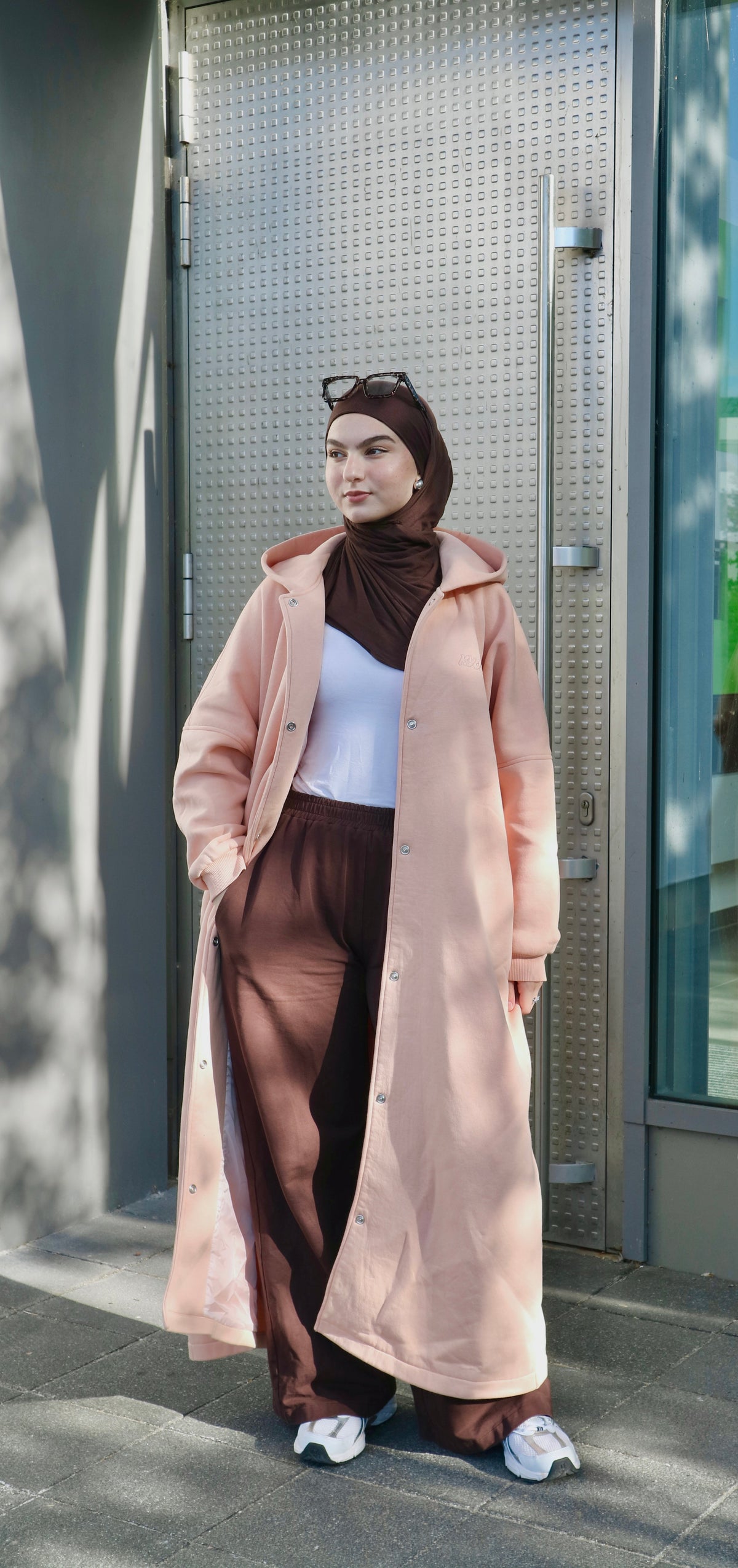 Hoodie Abaya Powder